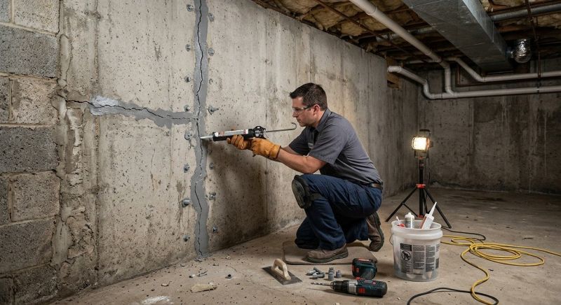 Basement Crack Repair in Anacortes, WA