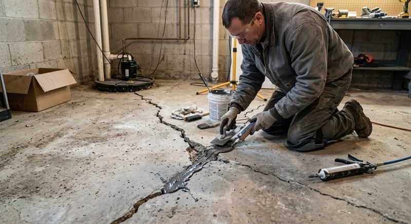 Cracked Basement Floor Repair in Anacortes, WA