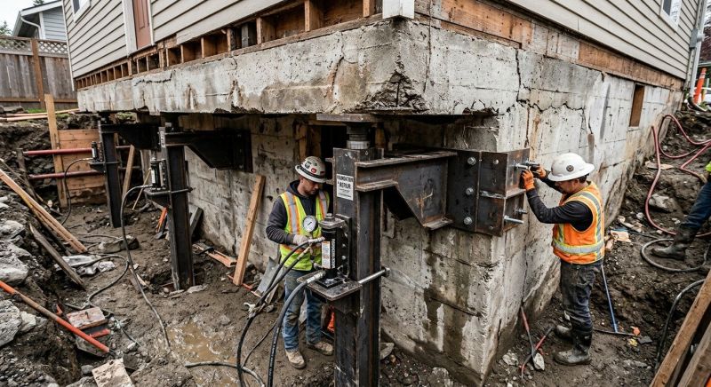 Foundation Lifting in Eastsound, WA