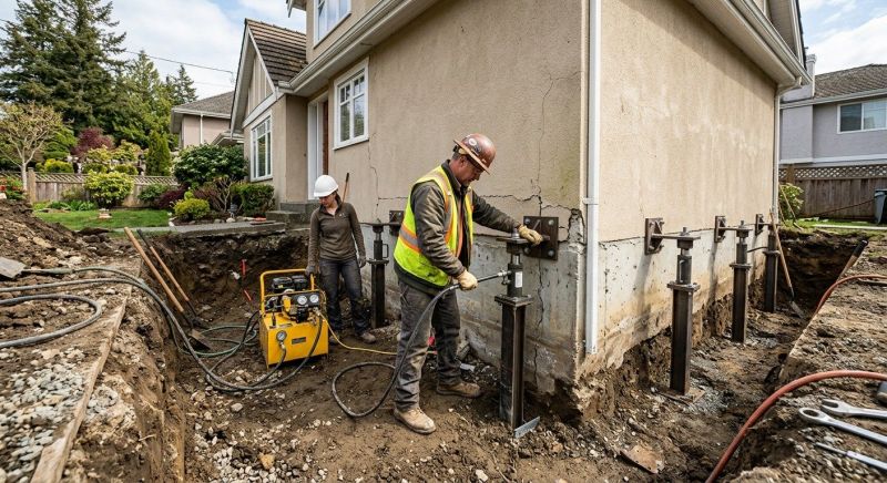 Sinking Foundation Repair in Bellingham, WA